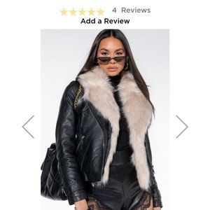 Faux Fur Lined Motto Jacket